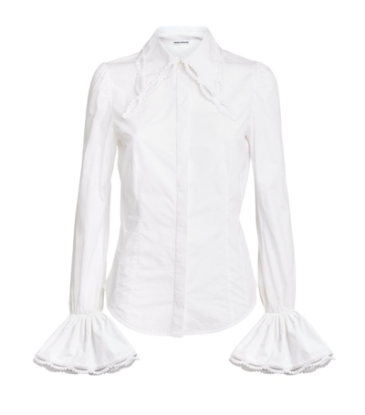 Shop Paco Rabanne Cotton Bell Sleeve Shirt In White
