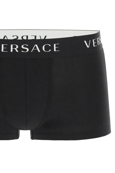 Shop Versace Tri-pack Trunks In Black