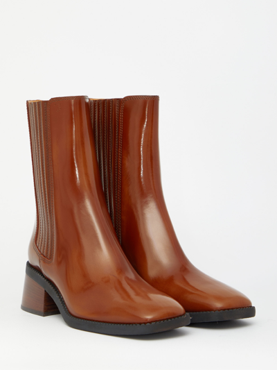 Shop Tod's Brown Leather Boots In Buff