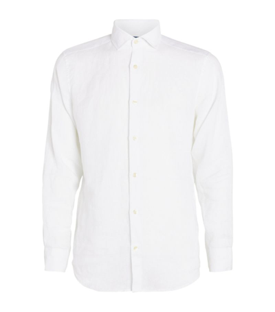 Shop Frescobol Carioca Linen Antonio Shirt In White