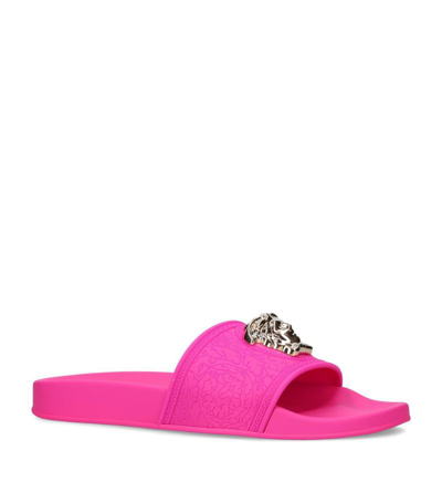 Shop Versace Palazzo Slides In Pink