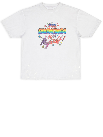 Shop Balenciaga 90/10 T-shirt In White