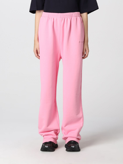 Shop Balenciaga Cotton Blend Trousers In Pink