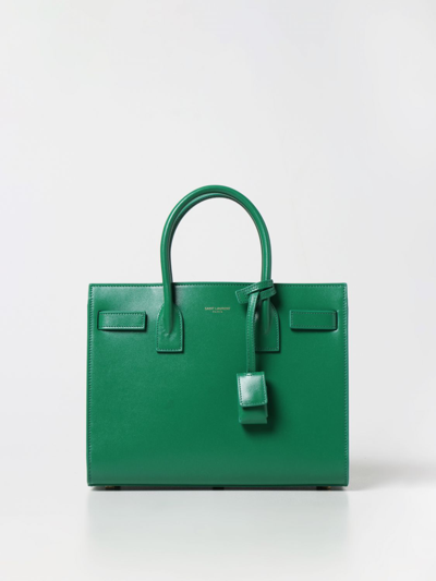 Shop Saint Laurent Classic Sac De Jour Baby Leather Bag In Green