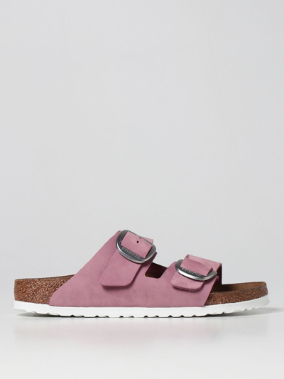 Birkenstock Arizona Big Buckle Nubuck Sandals In Pink