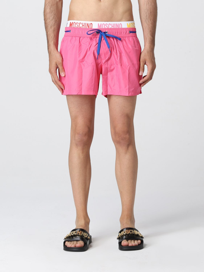 Shop Moschino Underwear Swimsuit  Men In Pink