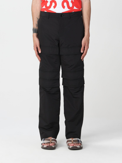 Shop Burberry Tech Cotton Cargo Trousers In Black