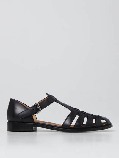 Shop Church's Kelsey Mirror Prestige Calfskin Sandals In Black