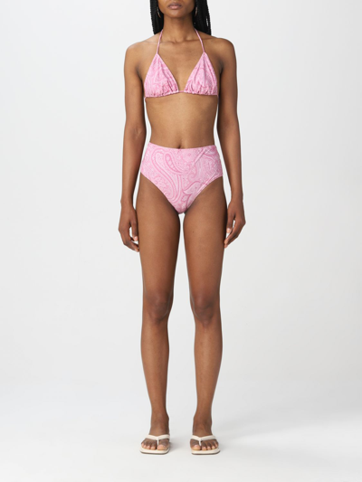 Shop Etro Bikini Swimsuit In Pink