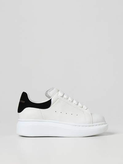 Shop Alexander Mcqueen Leather Sneakers In White