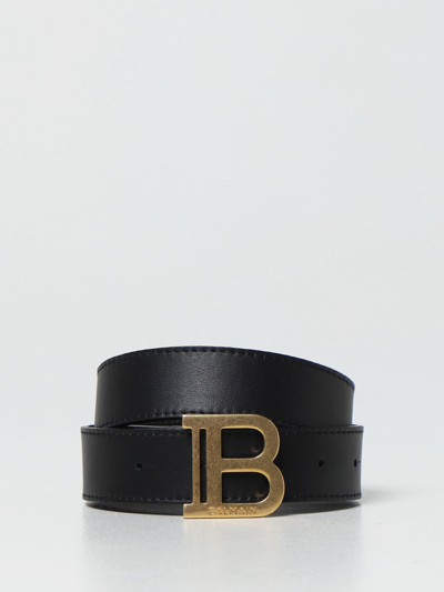 Shop Balmain Leather Belt In Gold
