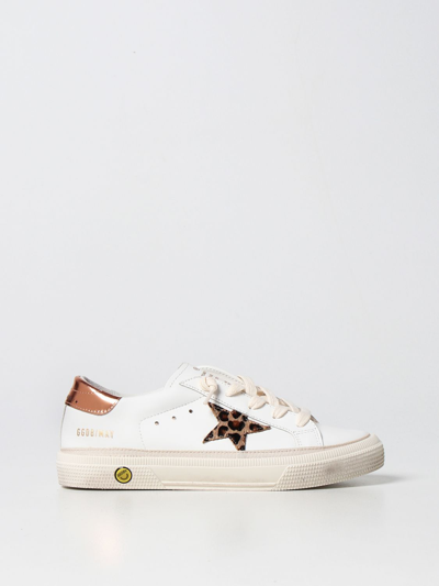 Golden Goose May  Leather Sneakers In White