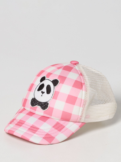Shop Mini Rodini Hat With Panda In Pink