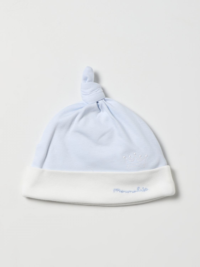 Shop Monnalisa Beanie With Knot In Gnawed Blue