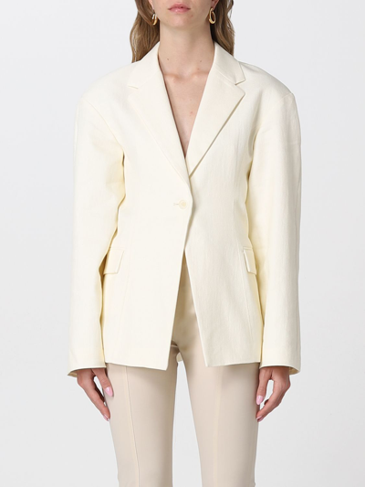 Shop Jacquemus Fresa  Blazer In Linen And Nylon In White