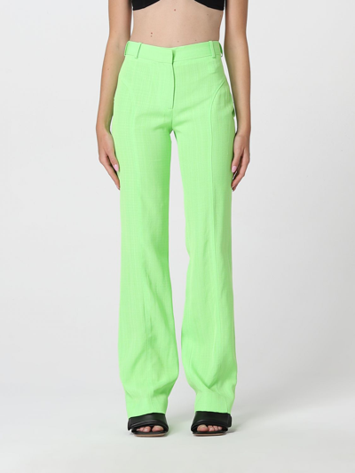 Shop Jacquemus Meloia  Trousers In Silk Blend In Green