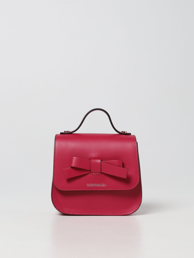 Shop Monnalisa Bag In Laminated Leather In Pink