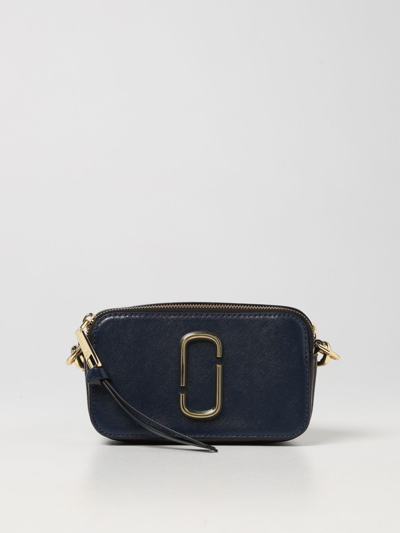 Shop Marc Jacobs The Snapshot Saffiano Leather Bag In Blue