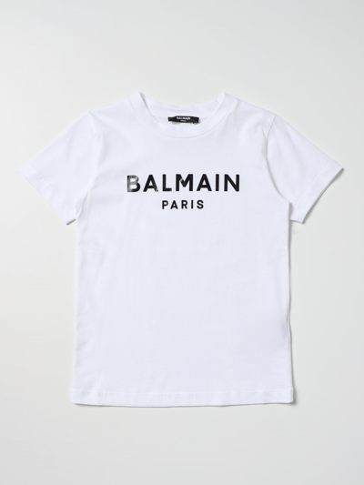 Shop Balmain Cotton T-shirt With Logo In White