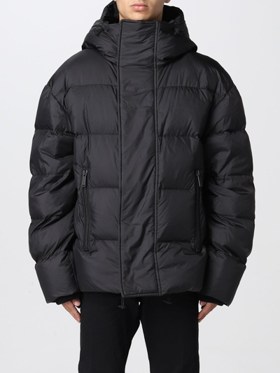 Dsquared2 Nylon Down Jacket With Logo Patch In Black