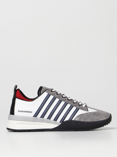 Shop Dsquared2 Original Legend  Sneakers In Leather And Suede In White