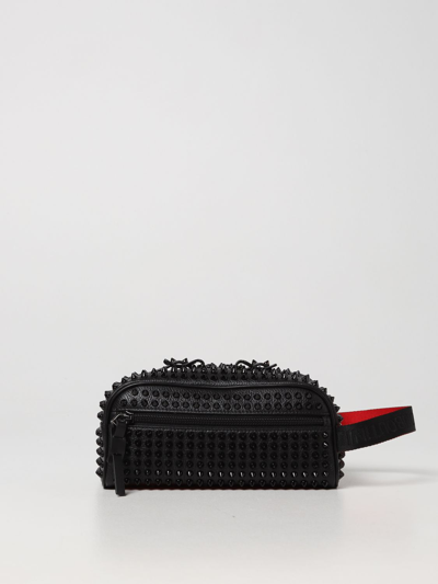 Shop Christian Louboutin Blaster Leather Beauty Case With Studs In Black