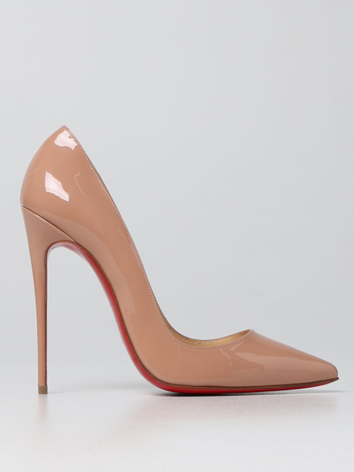 Shop Christian Louboutin Kate Patent Leather Pumps In Nude
