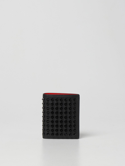 Shop Christian Louboutin Paros Wallet With Spikes In Black