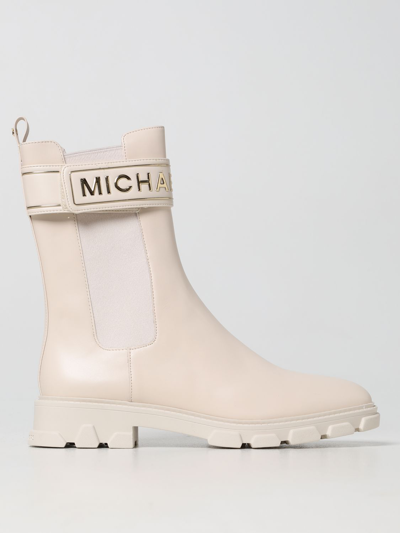 Shop Michael Michael Kors Ridley  Leather Ankle Boots In Yellow Cream