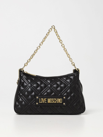 Shop Love Moschino Bag In Quilted Synthetic Leather In Black