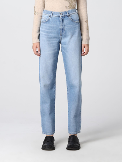 Shop Max Mara Light Blue Jeans With 5 Pockets In Indigo