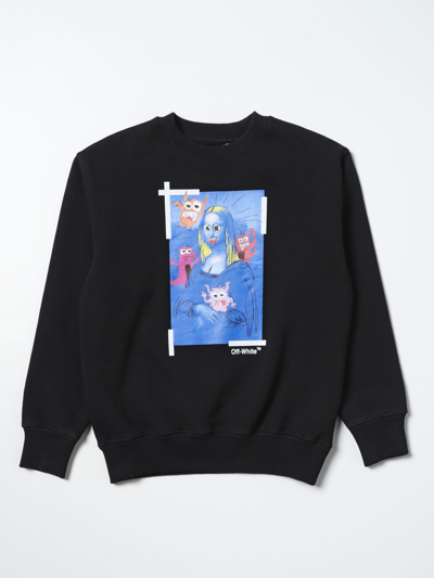 Shop Off-white Cotton Sweatshirt With Graphic Print In Black