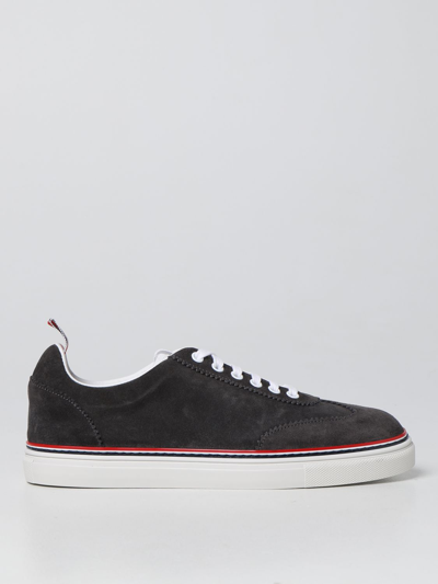 Shop Thom Browne Sneakers In Suede In Grey