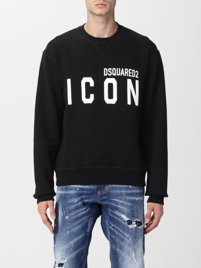 Shop Dsquared2 Icon  Cotton Sweatshirt In Black