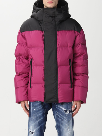 Shop Dsquared2 Over Down Jacket With Logo In Cherry