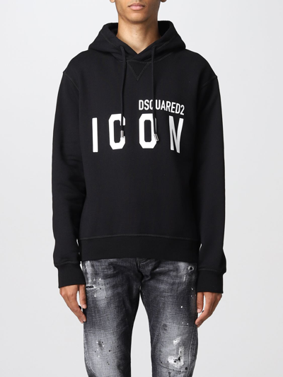 Shop Dsquared2 Icon  Cotton Sweatshirt In Black