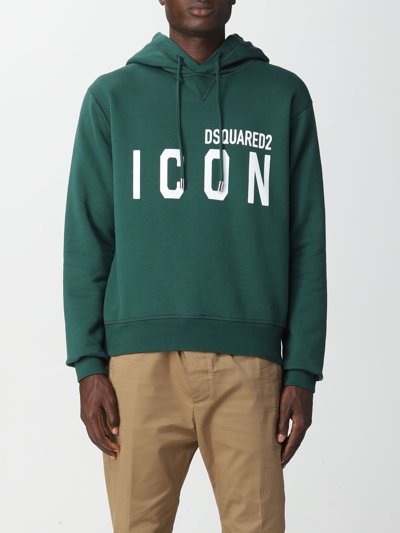Shop Dsquared2 Icon  Cotton Sweatshirt In Green