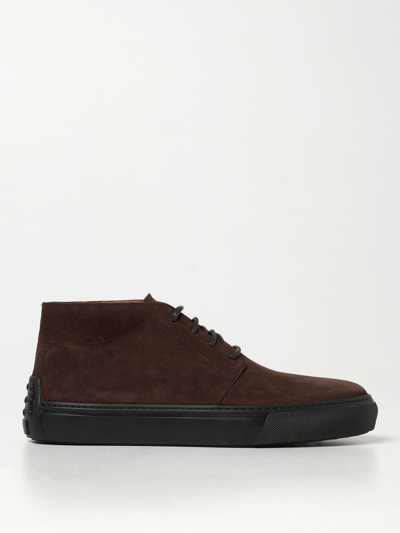 Shop Tod's Suede Ankle Boots In Dark