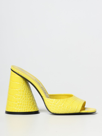Attico Devon Mule 115 Synthetic Patent In Yellow