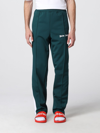 Shop Palm Angels Track  Pants In Polyester In Green