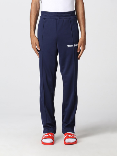 Shop Palm Angels Track  Pants In Polyester In Navy