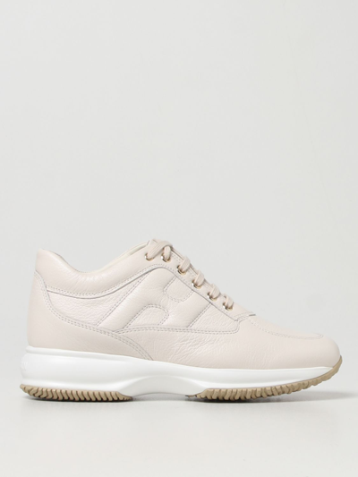 Hogan Logo-patch Low-top Sneakers In Milk