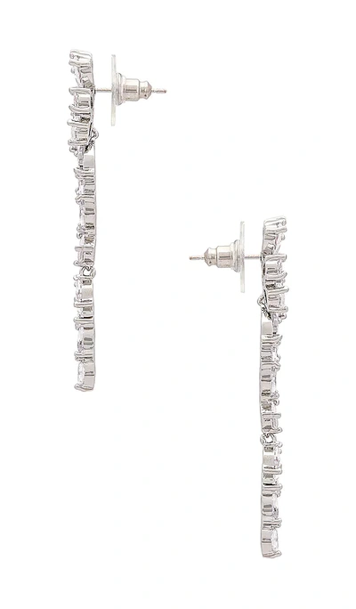 Shop Shashi Estelle Earrings In Metallic Silver