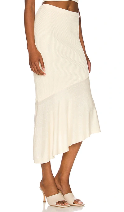 Shop Lpa Edaline Ruffle Midi Skirt In Ivory