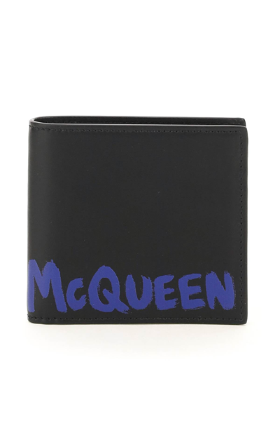Shop Alexander Mcqueen 'mcqueen Graffiti' Bi-fold Wallet In Mixed Colours
