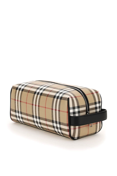 Shop Burberry Vintage Check Coated Canvas Wash Bag In Mixed Colours