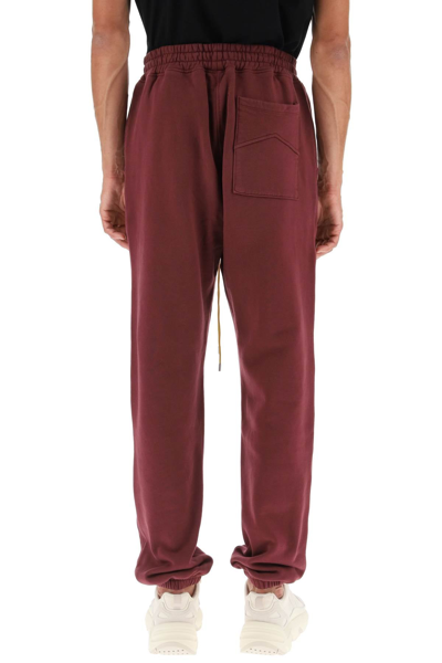 Shop Rhude Logo-embroidered Sweatpants In Red