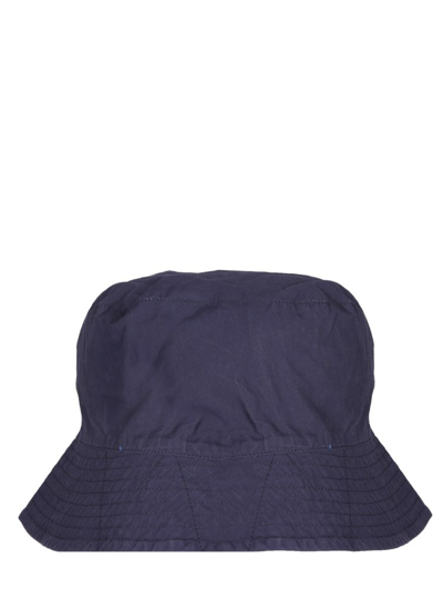 Shop Engineered Garments Drawstring Explorer Bucket Hat In Blue