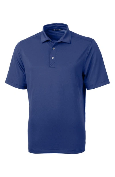 Cutter & Buck Forge Drytec Pencil Stripe Performance Polo In Tour Blue
