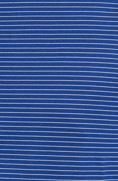 Cutter & Buck Forge Drytec Pencil Stripe Performance Polo In Tour Blue